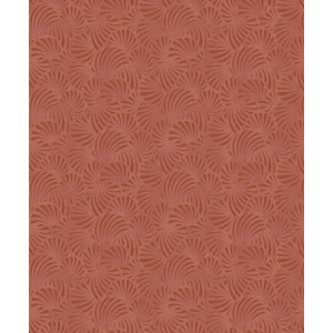 Vliestapete Nabucco mit Herzmuschel-Muster in Rot-Kupfer für dekorative Wandgestaltung.