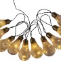 10er LED Solar Lichterkette Glühbirne, 7,60 m, schwarz. Dekorative Außenbeleuchtung mit warmweißem Licht.