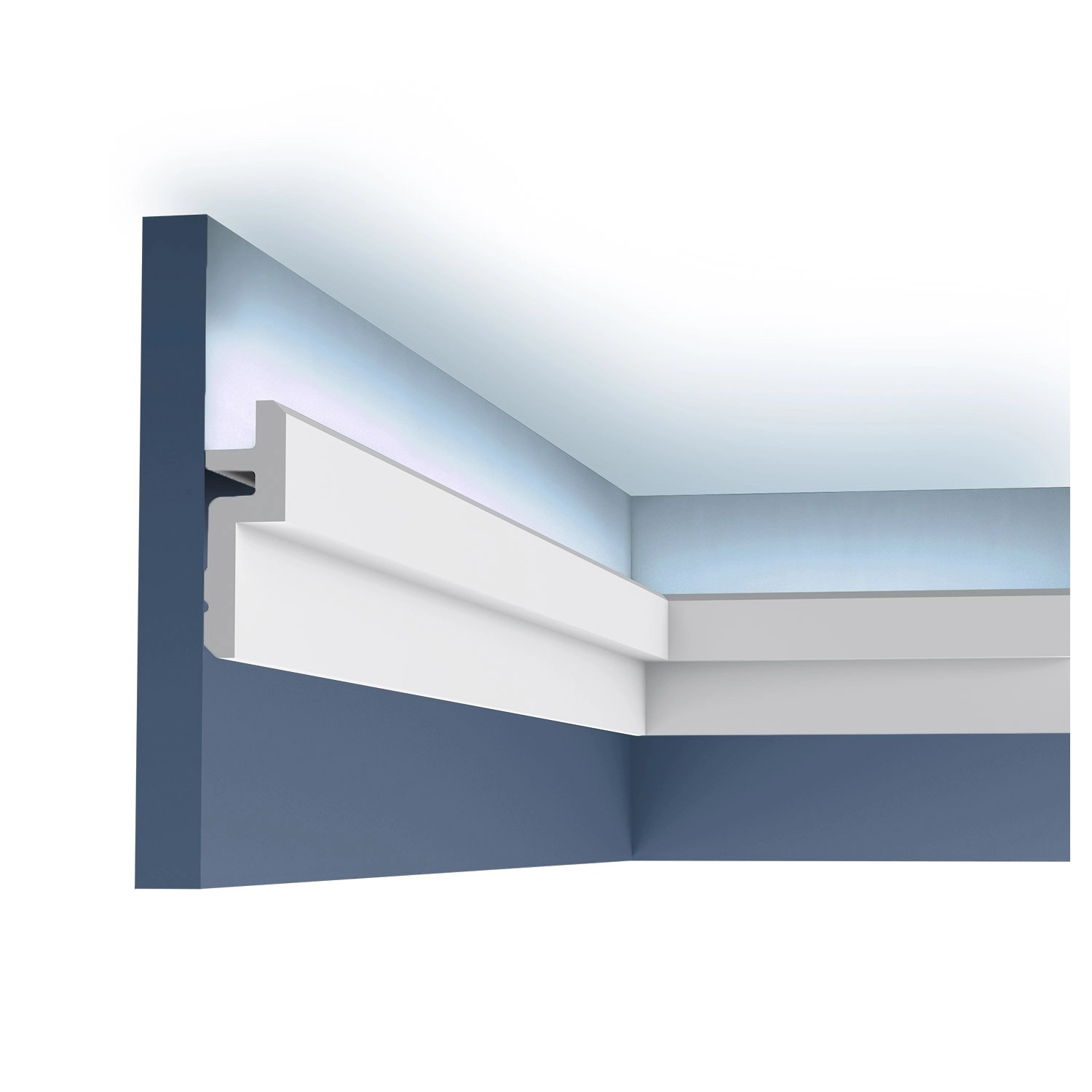 ORAC DECOR C394 MODERN STEPS Eckleiste für Indirekte Beleuchtung 2 m 200 cm x 3,1 cm x 9,5 cm Weiß