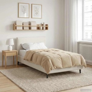 vidaXL Ganzjahresbettdecke Gepolstert Creme 135 x 200 cm Mikrofaser 42026061