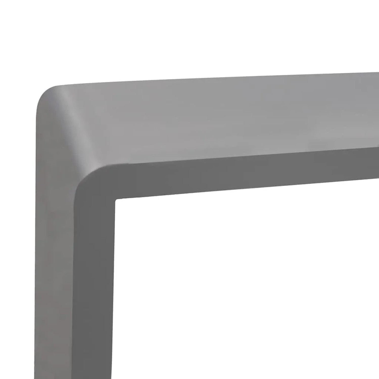 Graues vidaXL Würfelregal, 3er Set aus MDF, Detailansicht.
