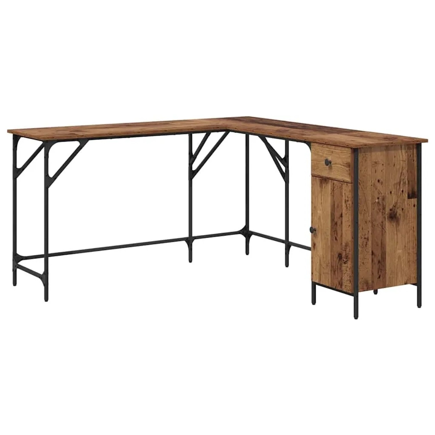 vidaXL Schreibtisch Altholz 141 x 141 x 75 cm Holzwerkstoff 882875 günstig online kaufen