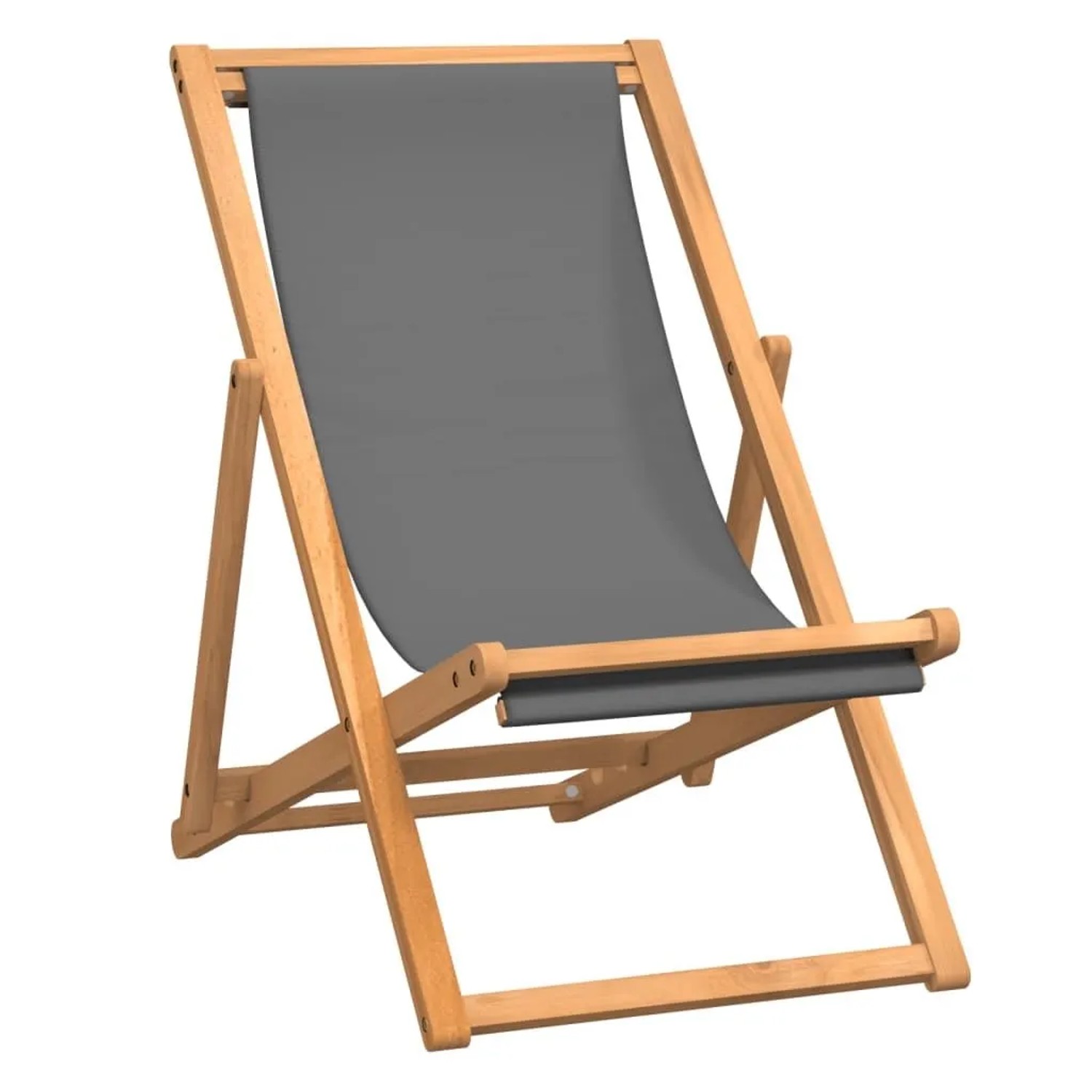vidaXL Strandstuhl Klappbar Massivholz Teak Grau 47415 günstig online kaufen