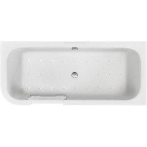 Ottofond Whirlpool Free-Gate, 180x80 cm, weiße Badewanne mit Düsen und Armatur.