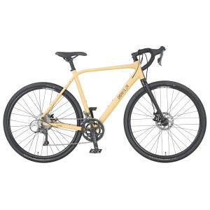 Prophete Gravel-Bike Graveler in Sandbeige Matt, 28 Zoll. Herren Fahrrad mit Shimano 16-Gang Schaltung.