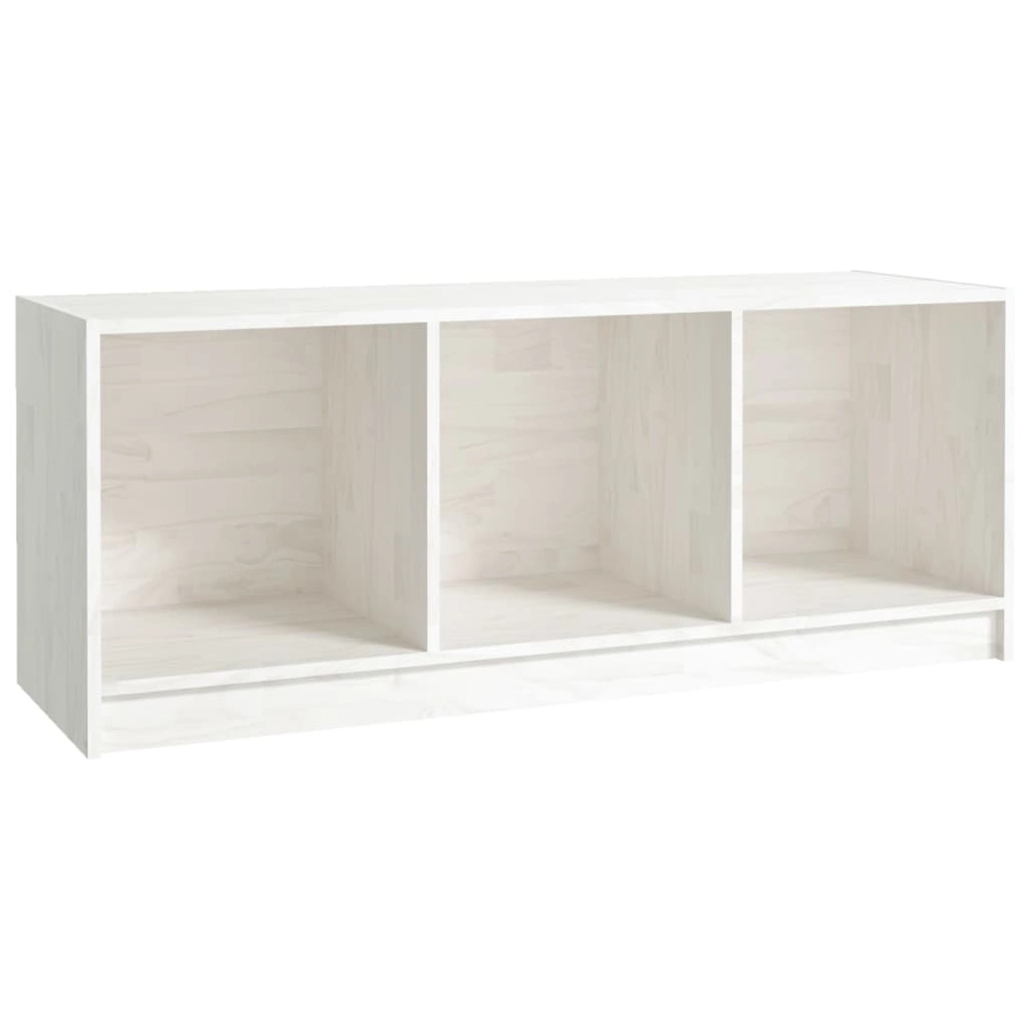 vidaXL TV-Schrank Weiß 104x33x41 cm Massivholz Kiefer 809961