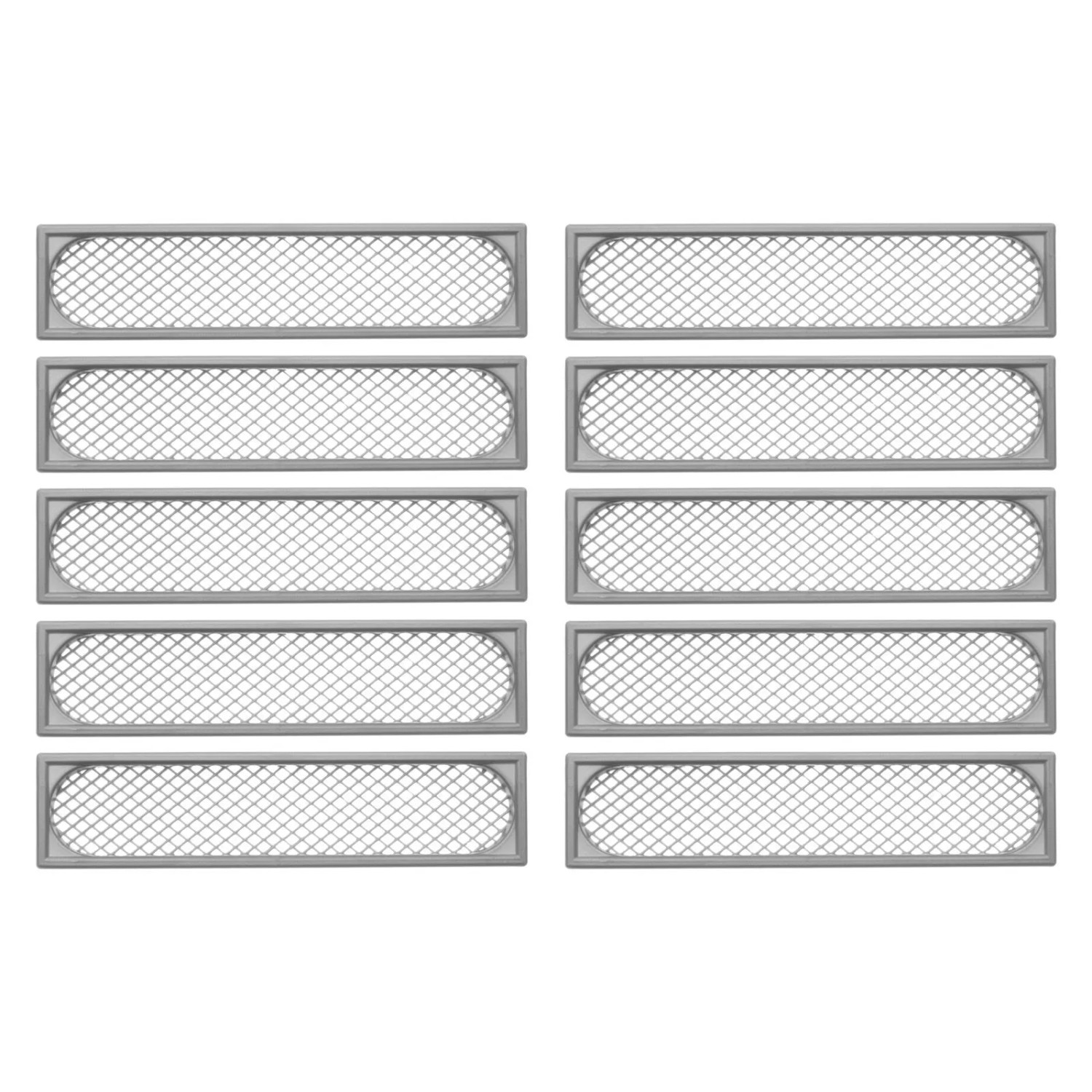 SOTECH 10 Stück Lüftungsgitter 172 x 41mm aus Kunststoff Zum Einlassen Silb günstig online kaufen