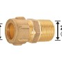Messing Klemmring-Verschraubung, 15 mm x 21 mm (R 1/2), für Sanitär- und Heizungsinstallation.