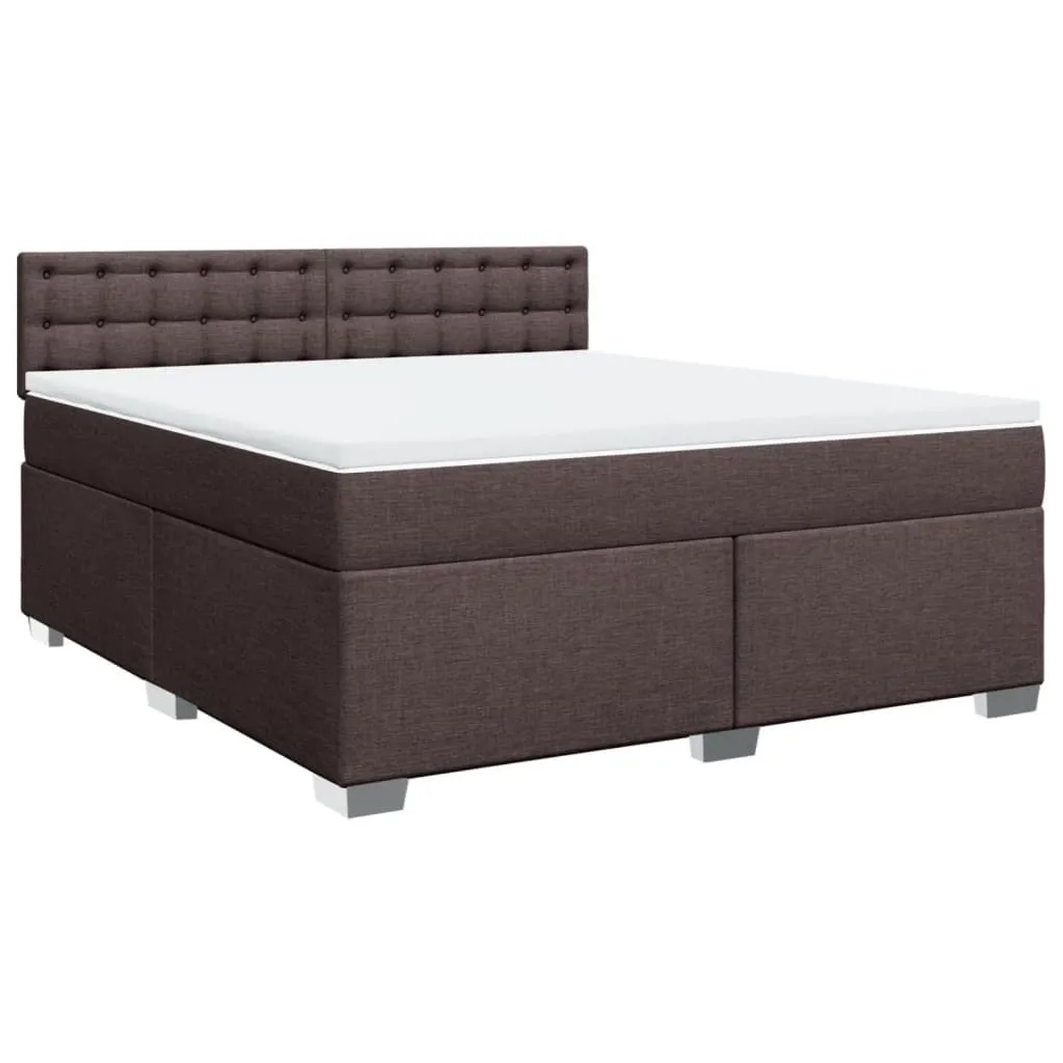 vidaXL Boxspringbett mit Matratze Dunkelbraun 180x200 cm Stoff 3285984