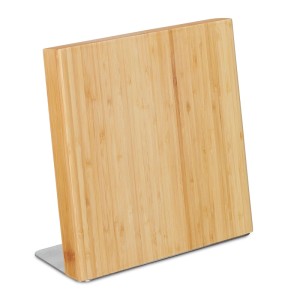 Relaxdays Messerblock Bambus Natur Magnetisch Rutschfest 27,5 cm x 28 cm x 12 cm 2,2 kg