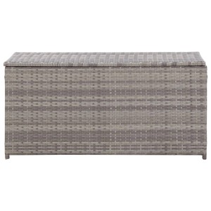Graue furnicato Gartenbox aus Poly Rattan, 100x50x50 cm, ideal zur Aufbewahrung von Gartenartikeln.