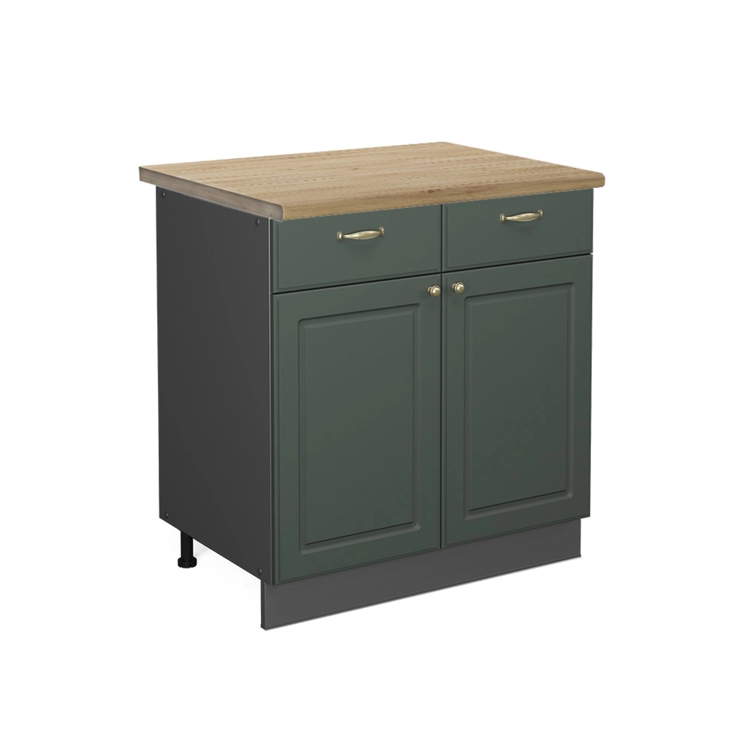 Thumbnail - Vicco Küchenunterschrank Fame-Line Grün-Gold Landhaus/Anthrazit 80 cm AP Eiche
