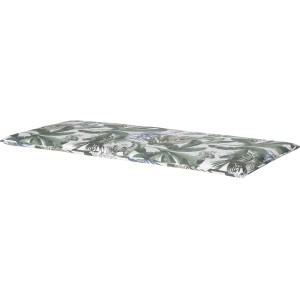 Madison Gartenbankauflage Bliss Blue, 120x48 cm, mit tropischem Blätter-Muster für hohen Sitzkomfort.