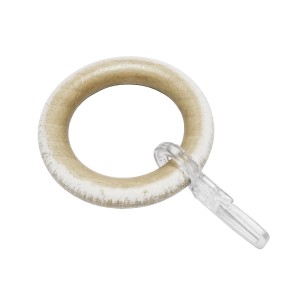 Gardinia Holz-Ring Country, Eiche, für 25 mm Stangen, 10er-Pack mit Faltenlegehaken.