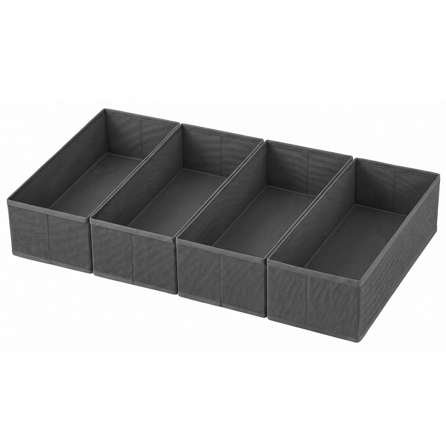 Sekey Aufbewahrungsbox Schubladen Organizer aus Vliesstoff Faltbare Aufbewahrungsboxen 4er Set 22 x 51 x 11 cm ohne Trennfächer für PAX100 Schrank