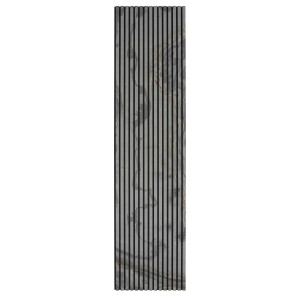 Akustikpaneel Steinfurnier Rustic, MDF schwarz, Filz schwarz, 60x240 cm.