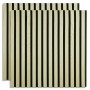Zwei Akustikpaneele 60x60 cm mit creme/beigen Holzlamellen auf schwarzem Filz. Ideal als Wandpaneele.