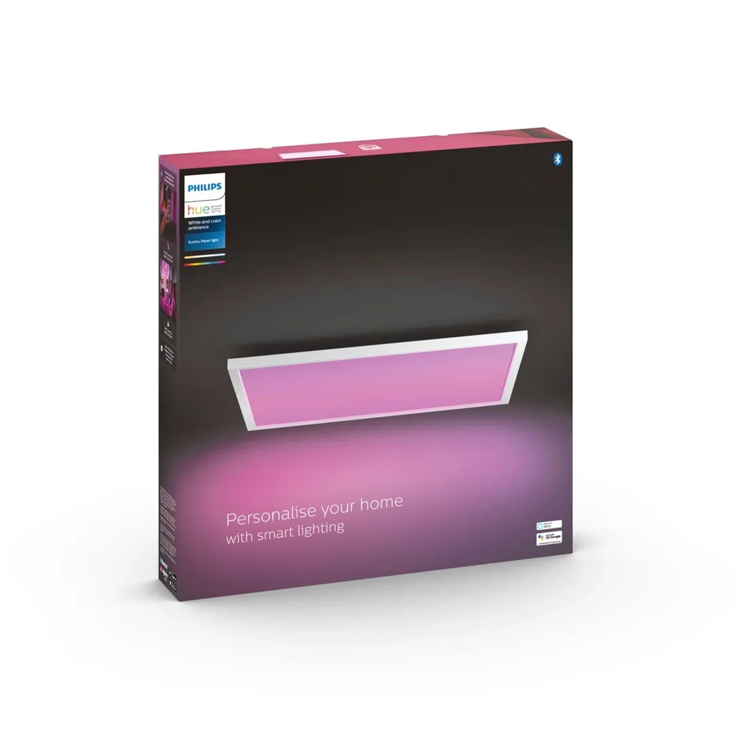 Verpackung des Philips Hue Panel Surimu White & Color Ambiance 60x60 cm LED Panel.
