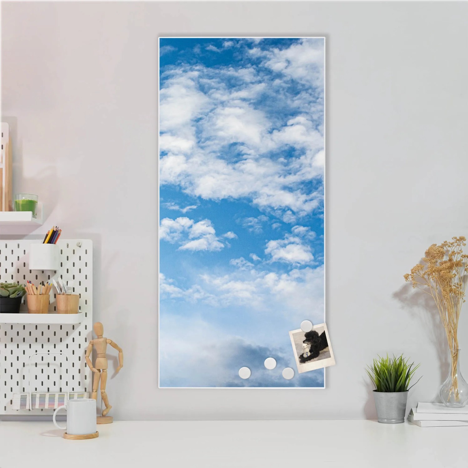 Banjado Magnettafel 37x78 Cm – Magnetpinnwand Mit Motiv Acht Eulen, Inkl. 4 Magnete & Montageset, Für Küche, Büro & Kinderzimmer