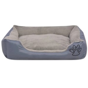 vidaXL Hundebett mit Gepolstertem Kissen Größe S Grau 170413