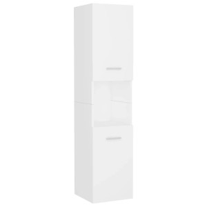 Weißer Hochschrank aus Holzwerkstoff, Teil des vidaXL Badmöbel-Sets.
