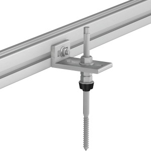 Solar Winkeladapter Pro zur Befestigung von Solarprofilen an Stockschrauben.