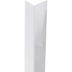 Weißes Arcansas Winkelprofil aus PVC, gleichschenklig, 30x30x2600 mm.