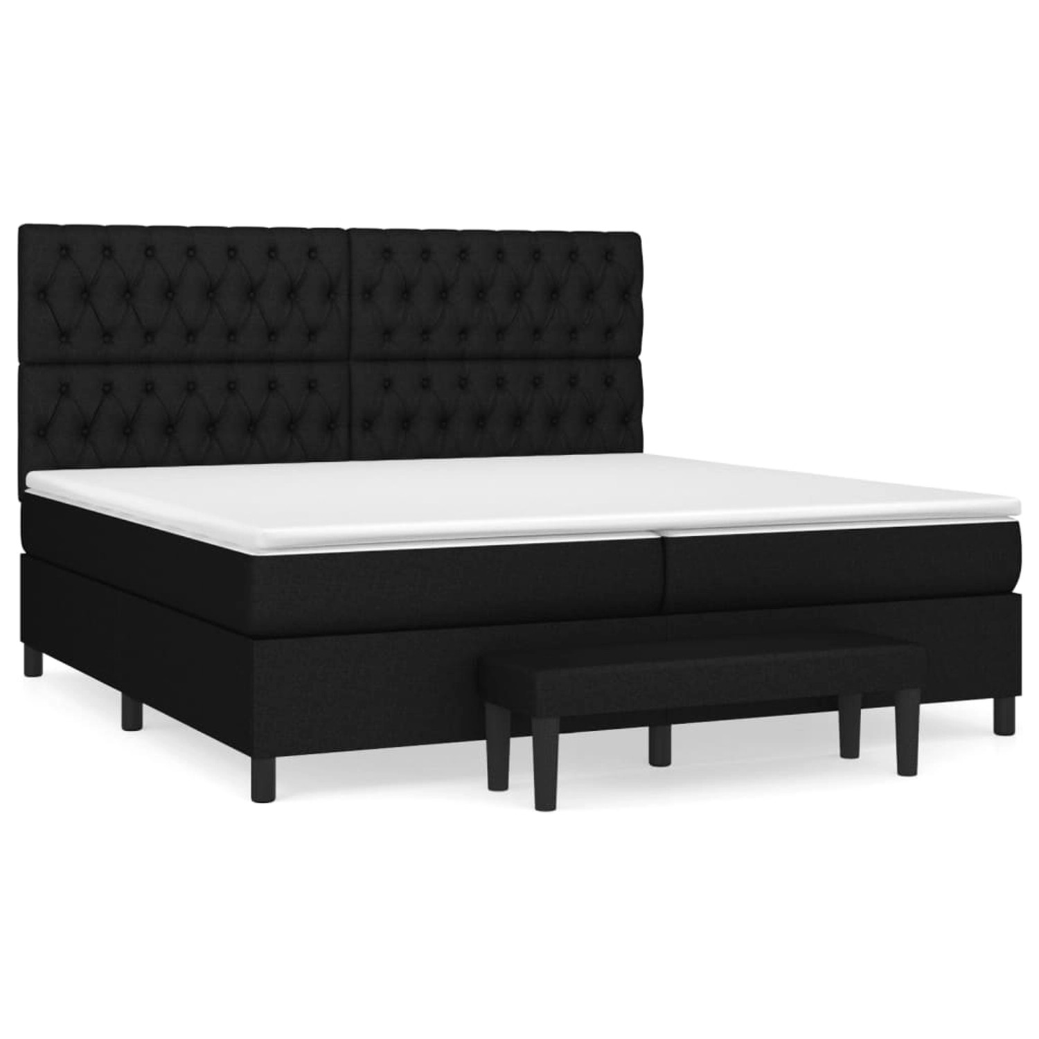 vidaXL Boxspringbett mit Matratze Schwarz 200x200 cm Stoff1395380 günstig online kaufen