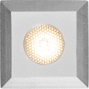 Quadratische LED-Bodeneinbauleuchte Budoni, Aluminium, warmweiß, aus dem 5er-Set.