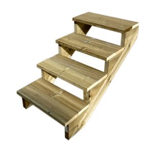 Vinuovo Gartentreppe aus Holz, 4 Stufen, 60cm breit, ohne Setzstufen.