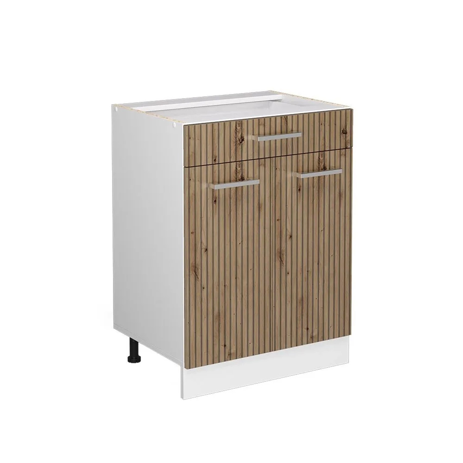 Vicco Küchenunterschrank R-Line Artisan-Eiche Weiß 60 cm mit Schublade ohne Arbeitsplatte