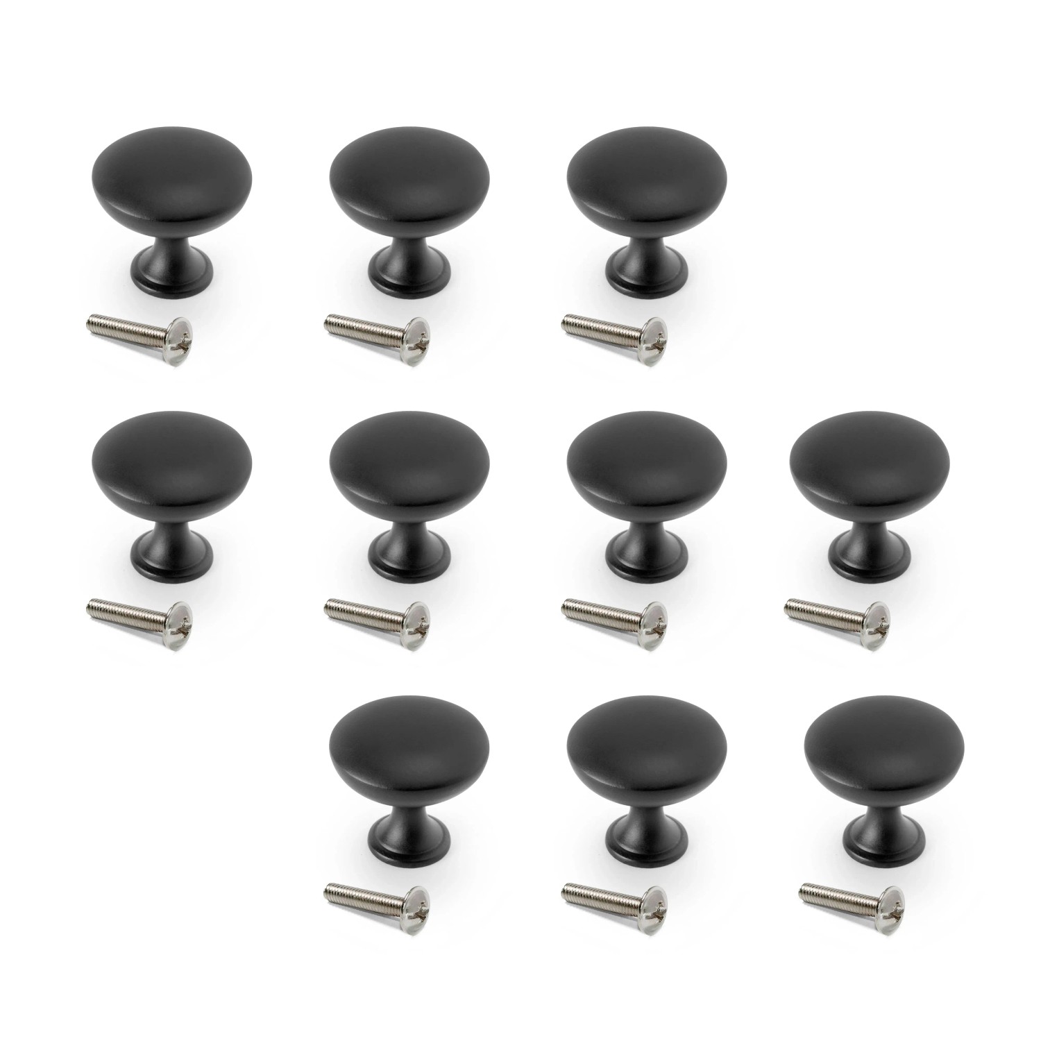 Emuca Lot von 10 Möbelknopfe Uppsala Durchmesser 30 mm Aluminium Rostfrei Eloxiert