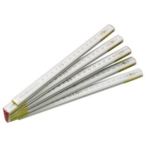 LUX Metermaßstab Classic, 2 m, aus Holz, zusammengeklappt. Ideal für präzise Messungen.