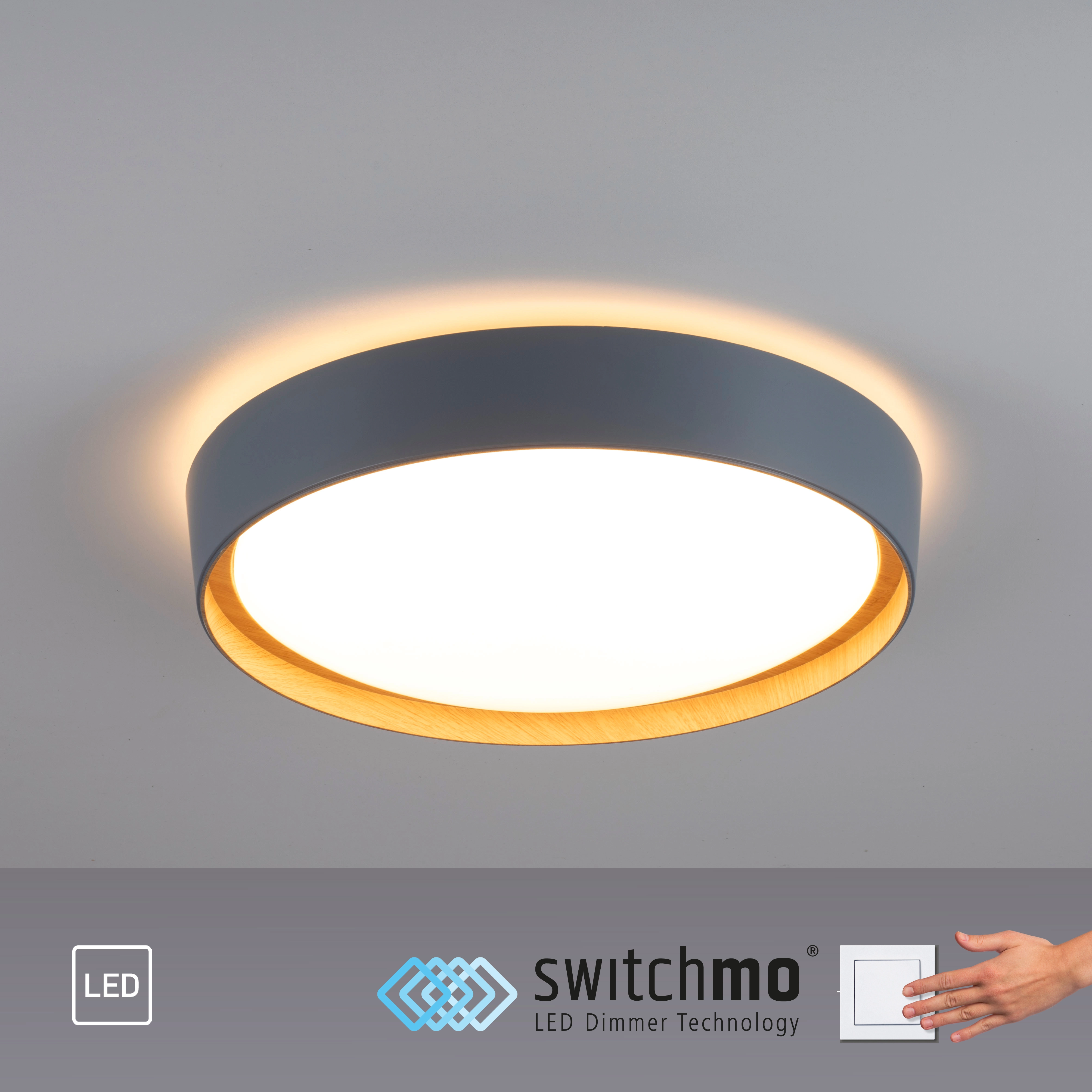 Just Light. LED-Deckenleuchte Emilia Ø 40 cm Grau kaufen bei OBI
