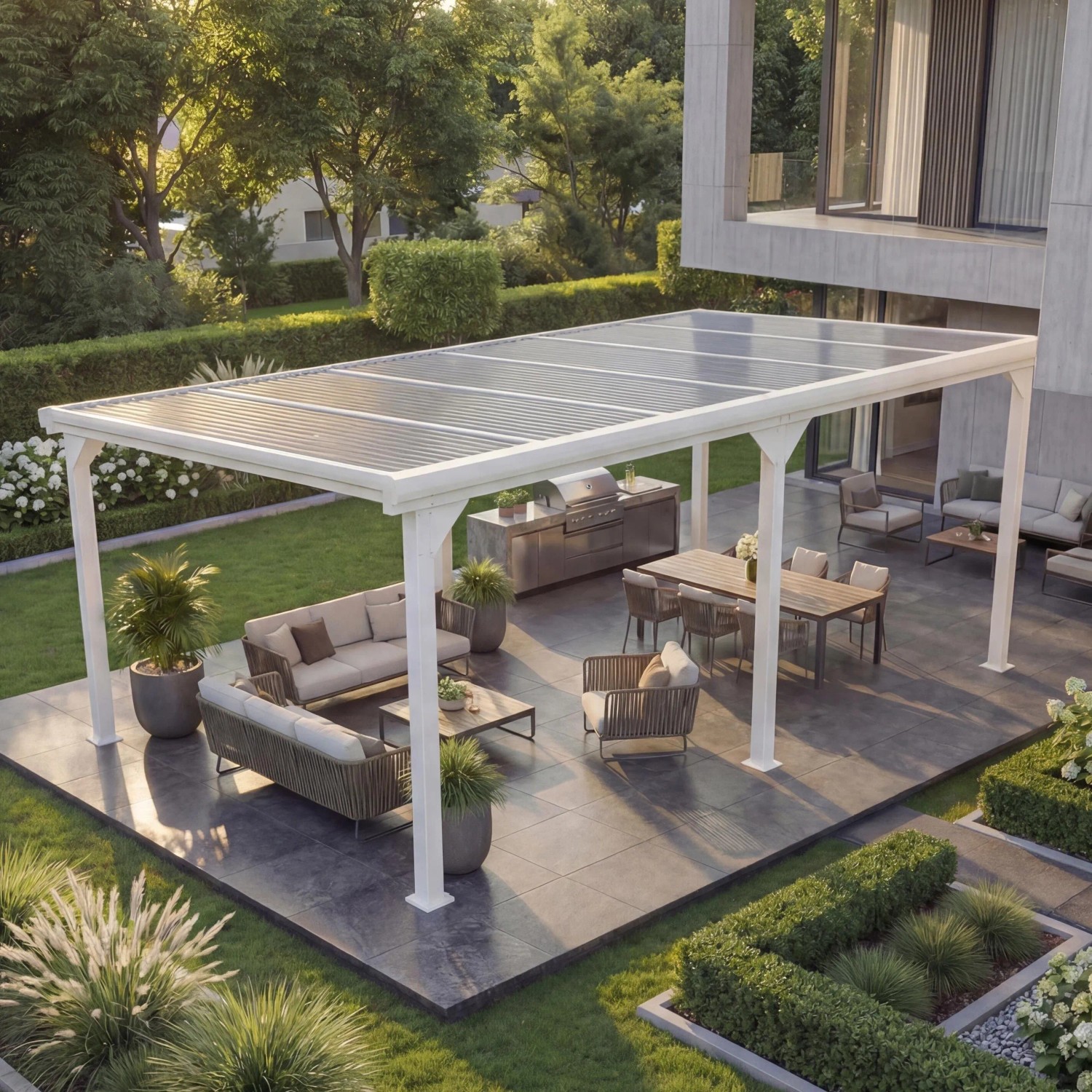 MCW Alu-Carport O23 Weiß 3x6m