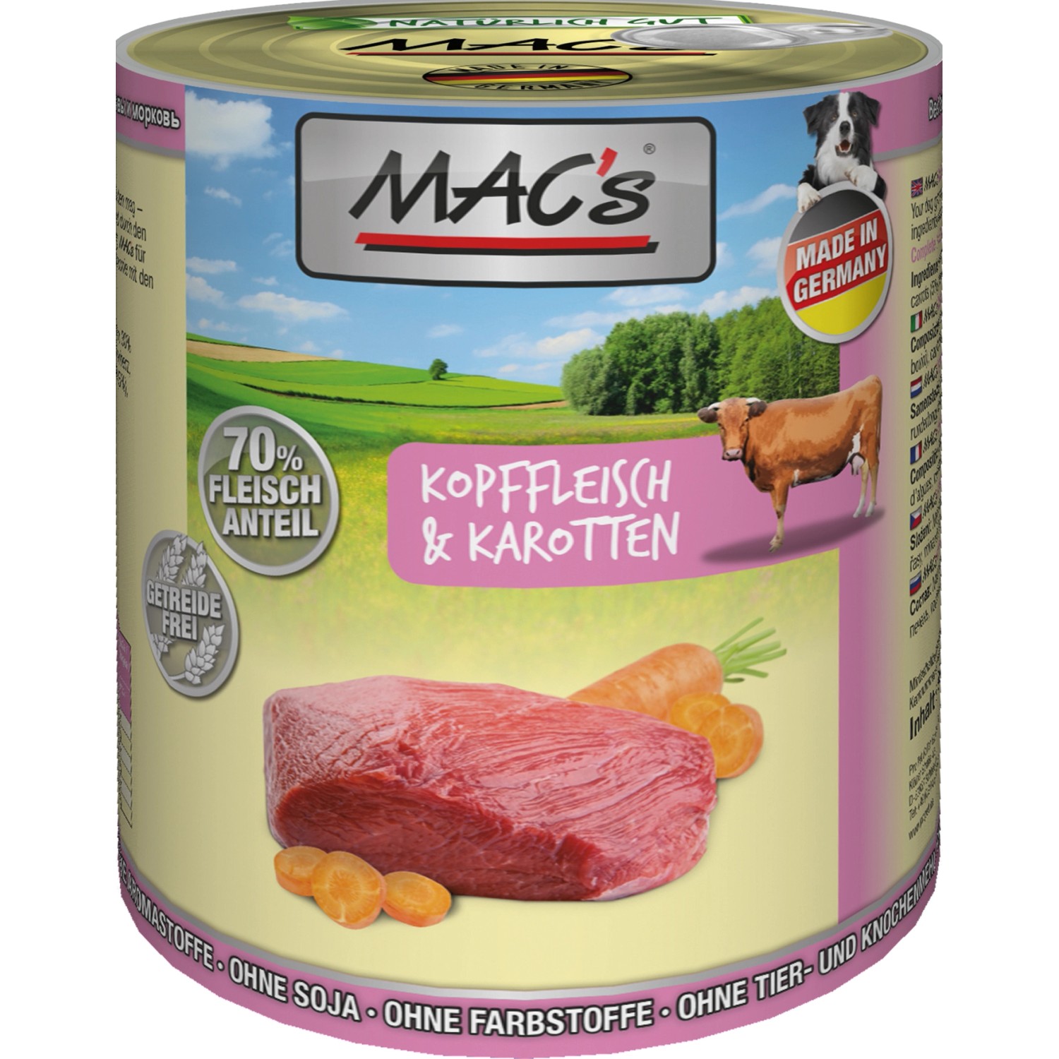 Mac's Hunde-Nassfutter Kopffleisch und Karotte 800 g