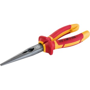 LUX Telefonzange 200 mm mit rot-gelben Griffen, isoliert bis 1000V.