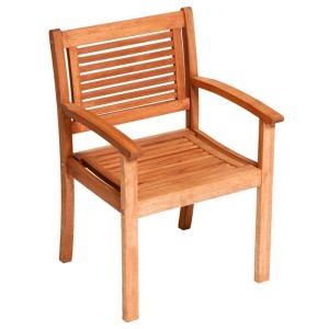 Holz Sessel Cordoba für Garten & Terrasse. Gartenstuhl aus FSC Eukalyptusholz mit Armlehnen.