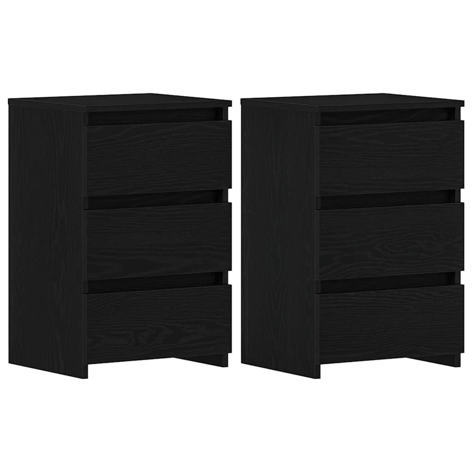 vidaXL Nachttisch 2 Stk Schwarz Eichen-Optik 40 x 35 x 62,5 cm 862614 günstig online kaufen