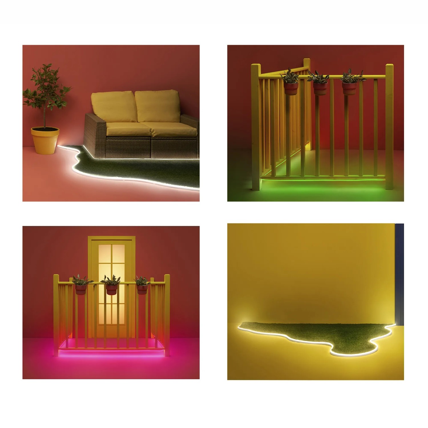 WiZ Outdoor LED-Strip, 5m, tunable white & color, für stimmungsvolle Gartenbeleuchtung.