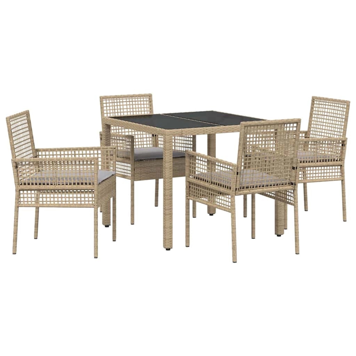 vidaXL Garten Essgruppe 5-Tlg Beige Poly Rattan 3334880 günstig online kaufen