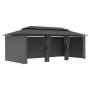 Anthrazitfarbener vidaXL Pavillon 600x298 cm mit Vorhängen für Garten & Terrasse.
