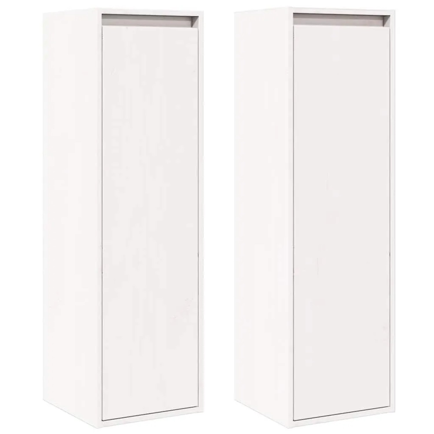 vidaXL Wandschränke 2 Stk Weiß 30x30x100 cm Massivholz Kiefer 813508