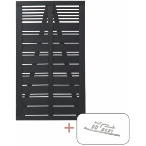 Schwarzes Nadelholz Gartentor Silence, 100x170cm, inkl. Beschläge für Selbstmontage.