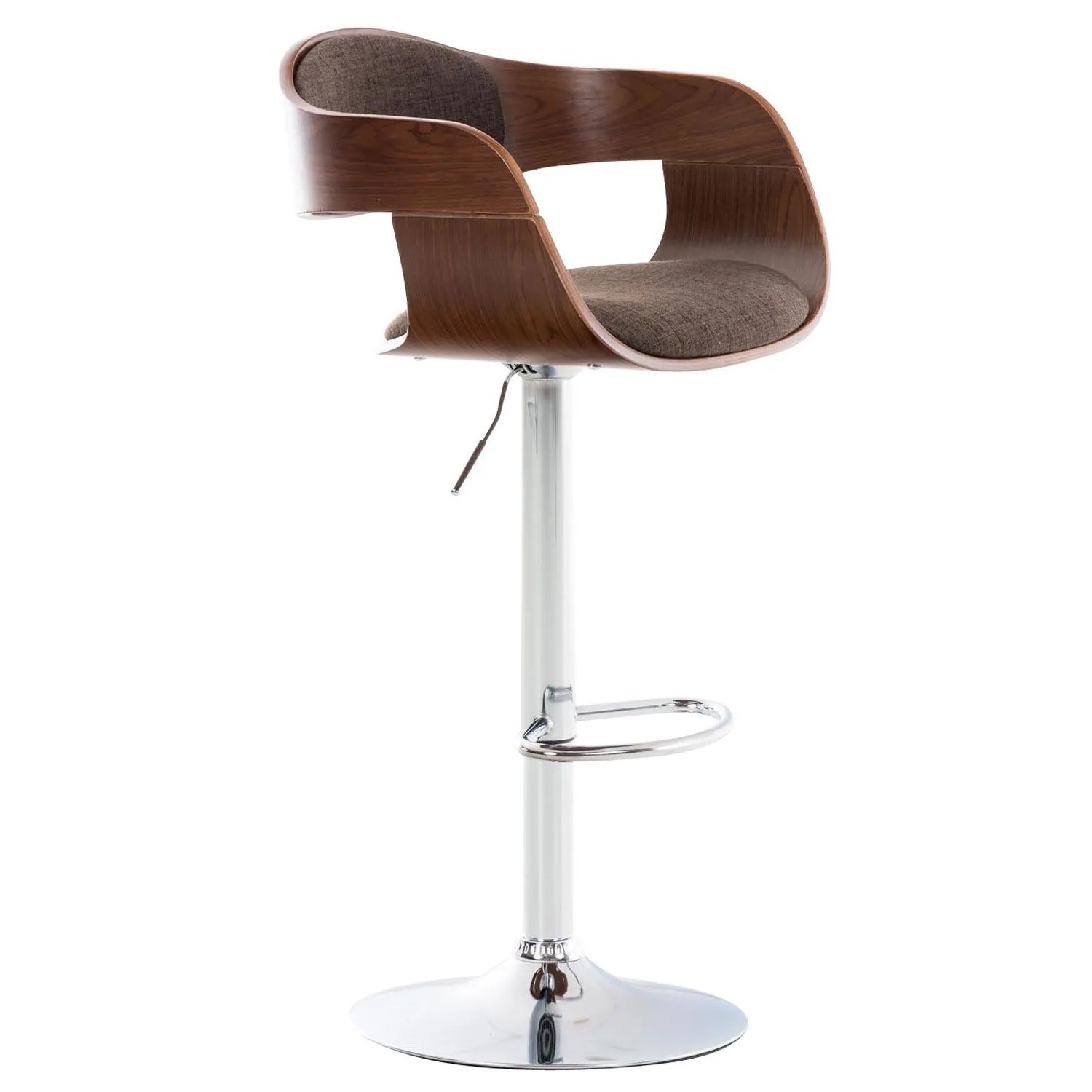 CLP Barhocker Kingston Stoff Walnuss/Braun
