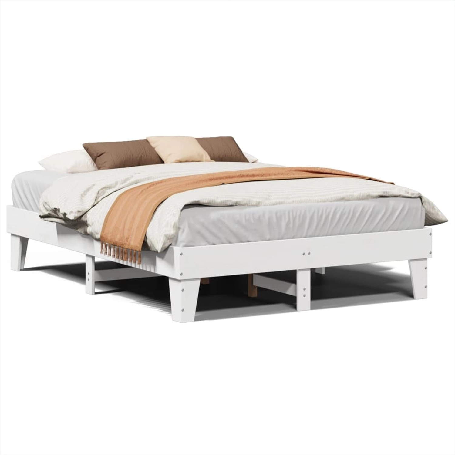 vidaXL Massivholzbett ohne Matratze Weiß 160x200 Kiefernholz 855350 günstig online kaufen