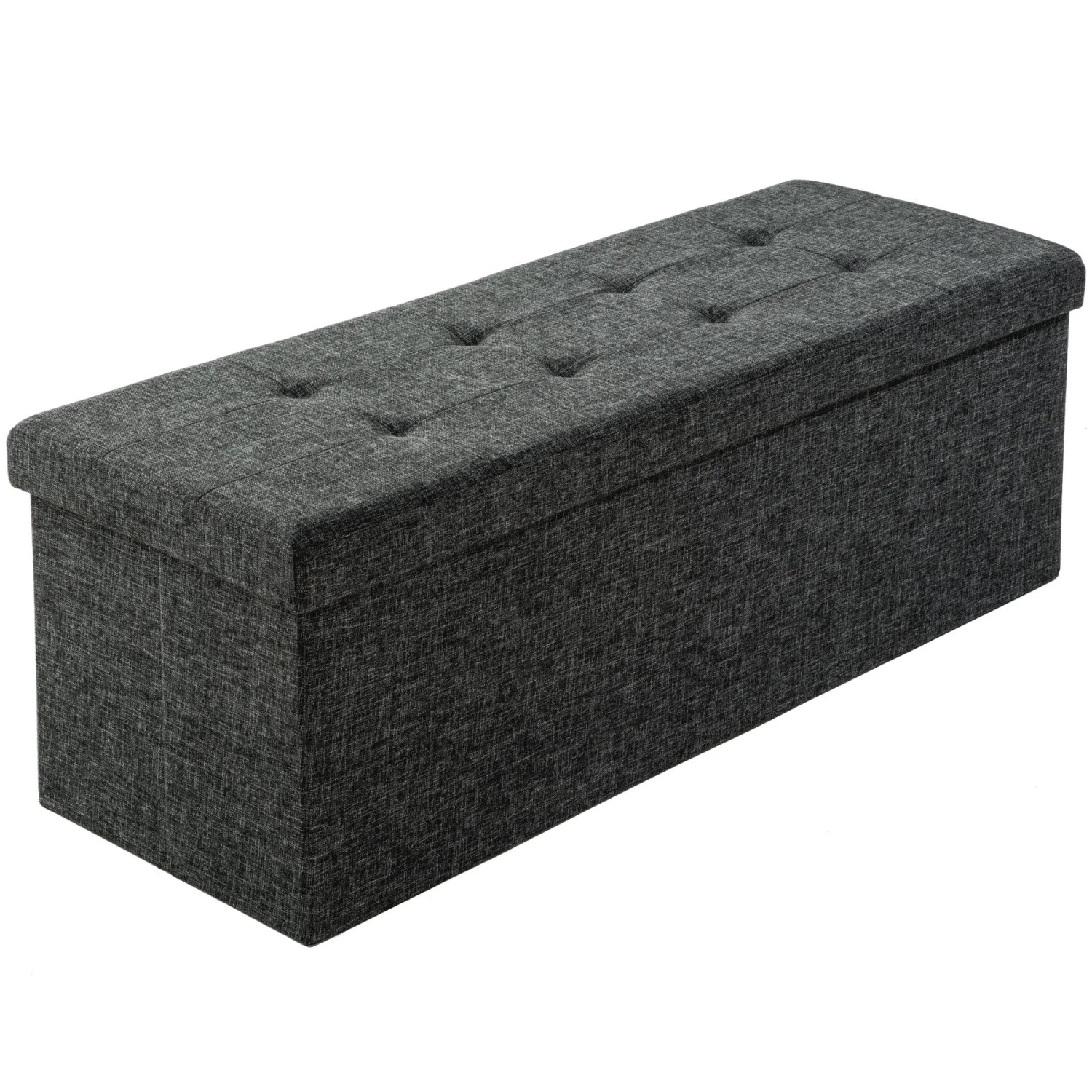 Tectake Sitzhocker Mit Stauraum  Faltbar 110 x 38 x 38 cm  110 x 38 x 38 cm Dunkelgrau