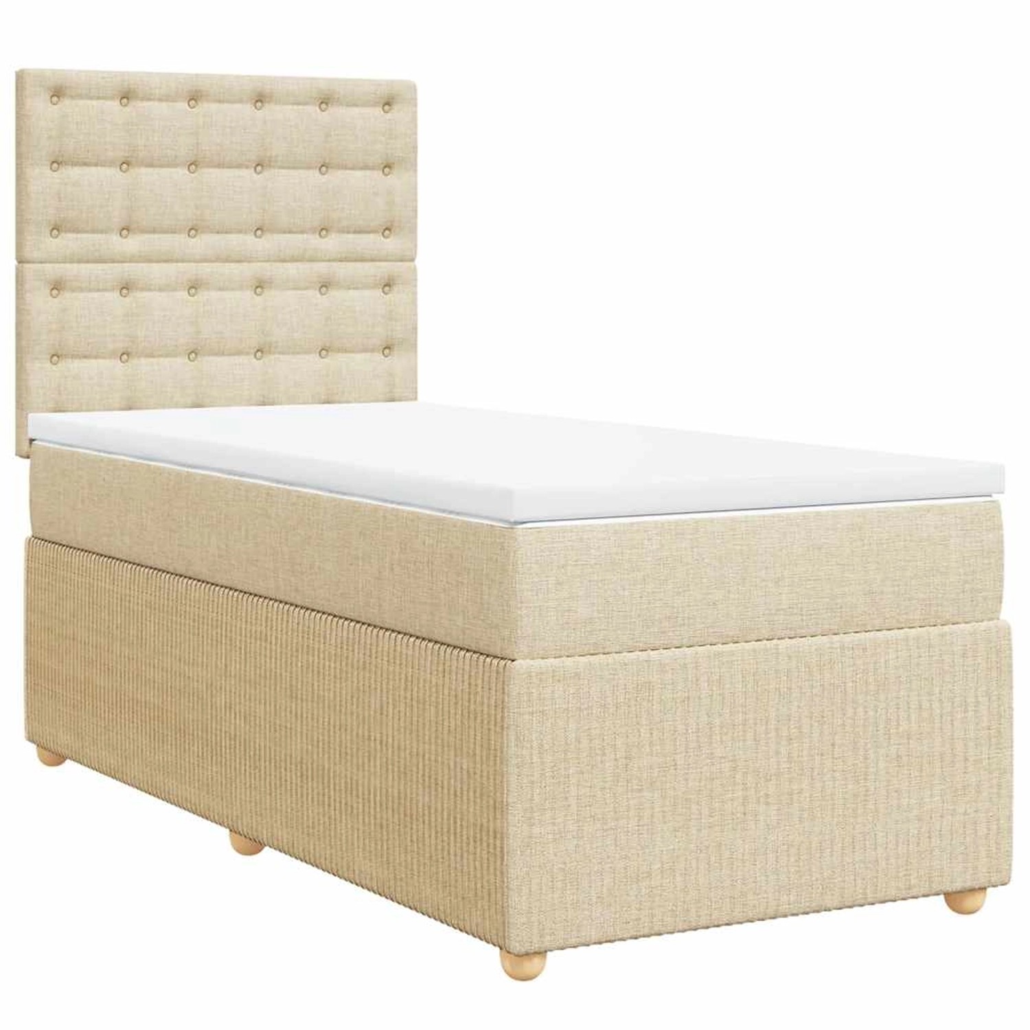 vidaXL Boxspringbett mit Matratze Creme 100x200 cm Stoff 3291986 günstig online kaufen