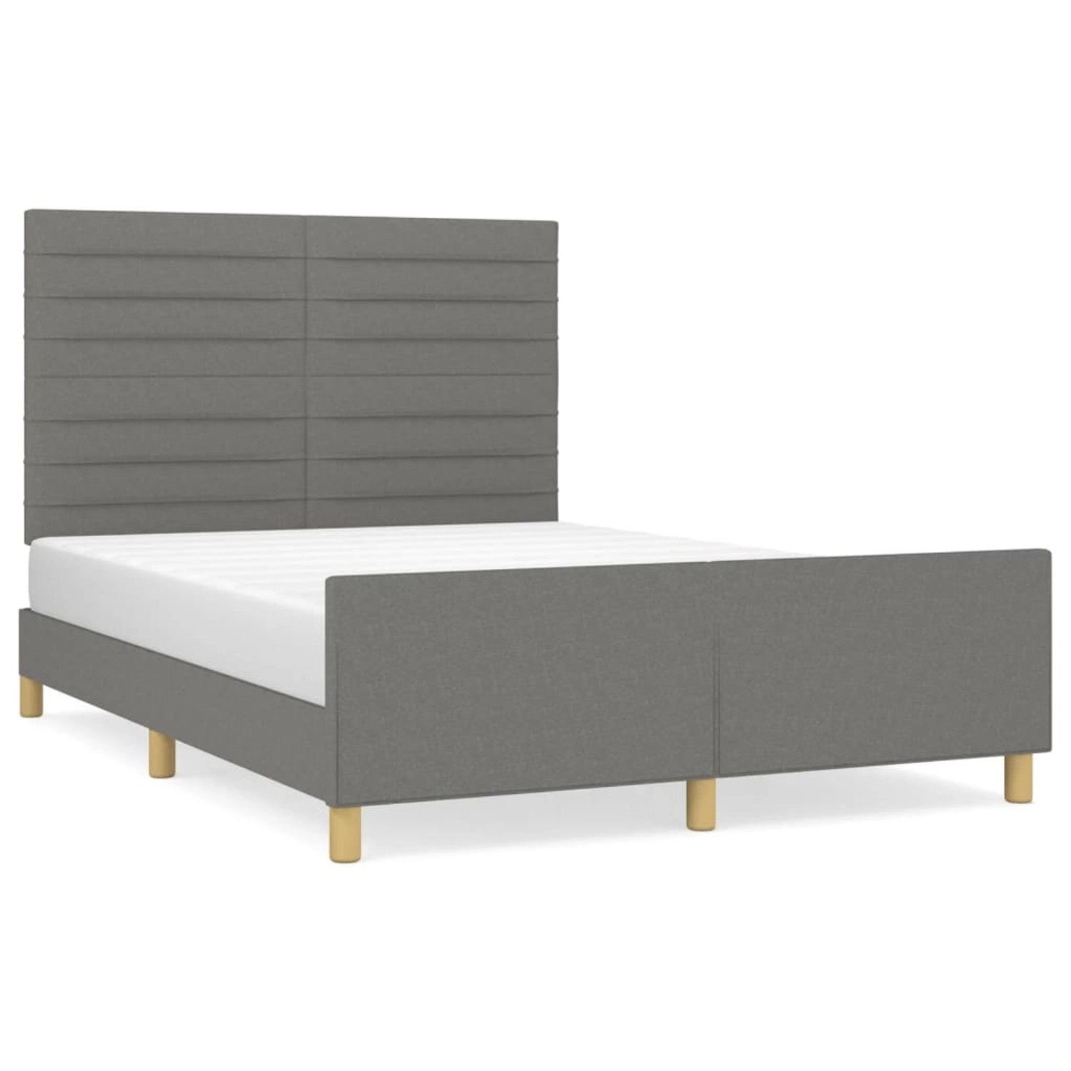 vidaXL Bettgestell mit Kopfteil Dunkelgrau 140x190 cm Stoff Modell 71369100 günstig online kaufen