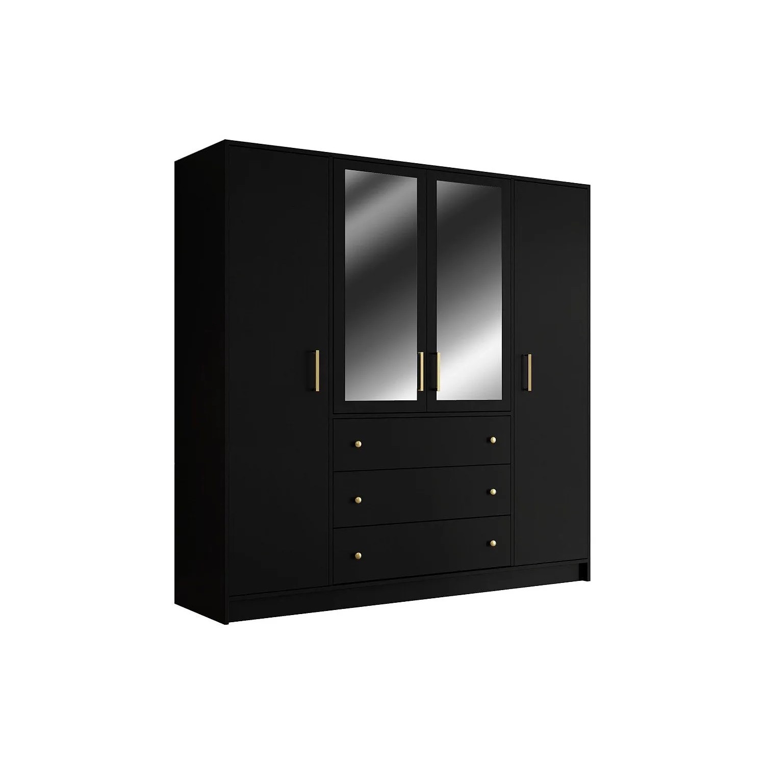 Vente-unique Kleiderschrank Lizandro Schwarz 196 cm